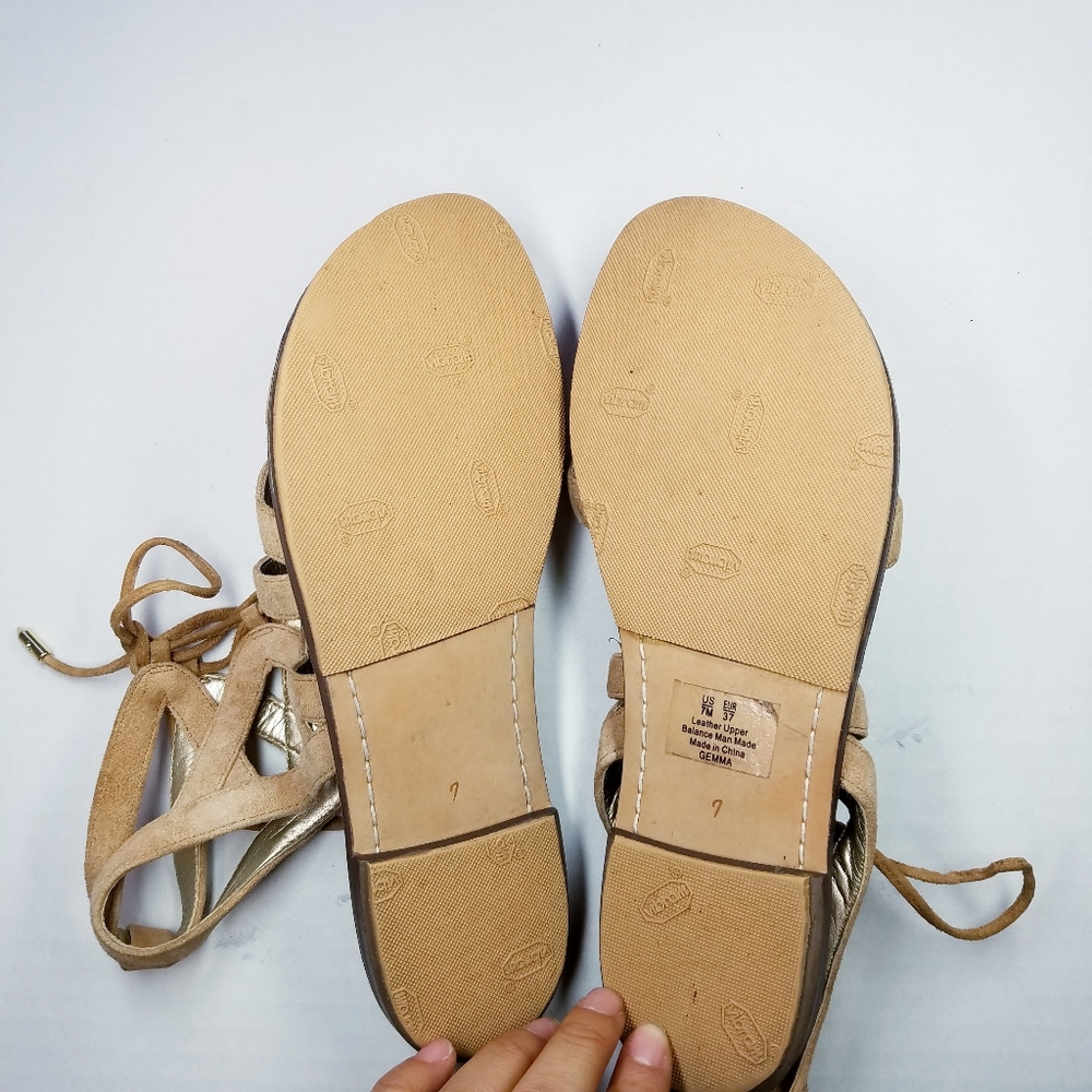 🌸 Sam Edelman | Beige Suede Lace up Sandal - Picture 10 of 11